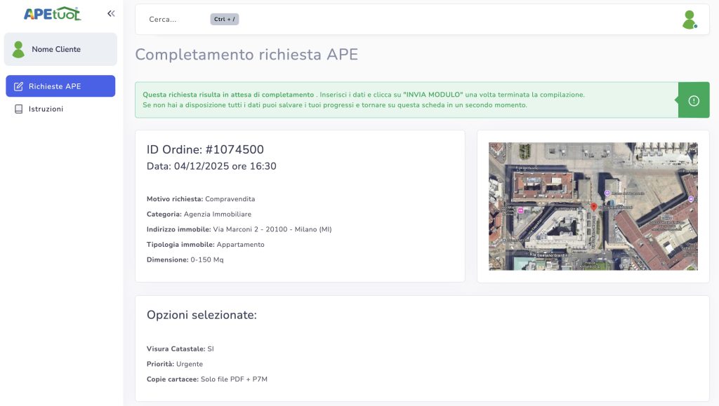 Nuovo APE online 2026